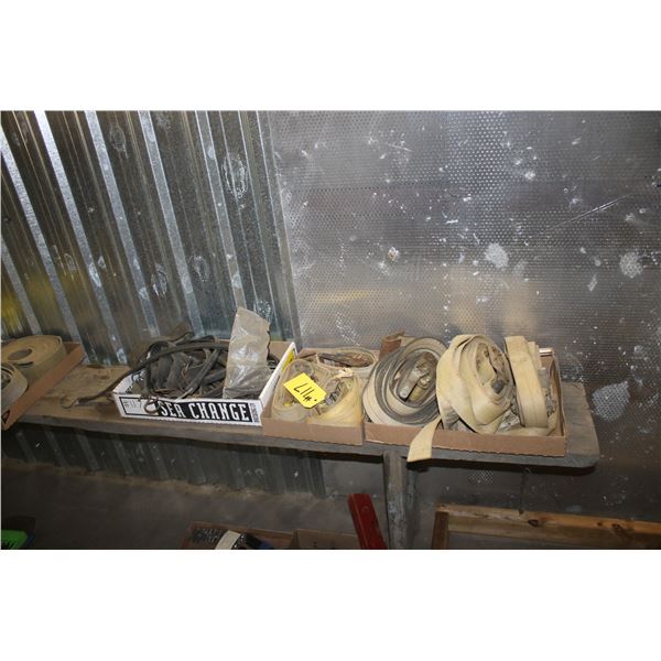 2 inch ratchet straps (6), flat of rubber tie downs.