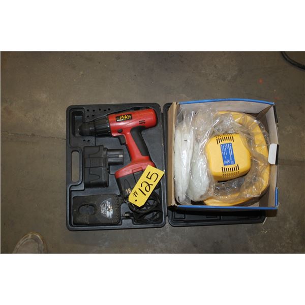Elec. buffer with pads and an 18 volt drill.