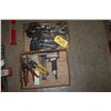 Image 1 : Brad nailer, 3 sets of tin snips, ratchet wrenches, chain vice grips, battery tester & battery screw
