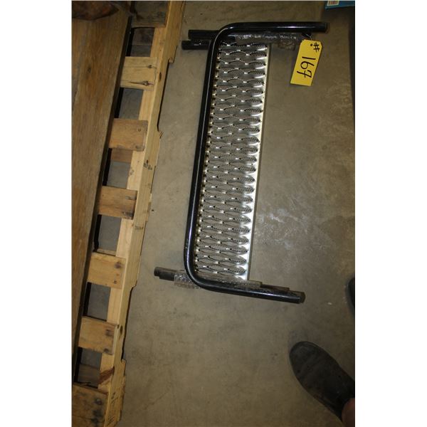 Steps for steering tire on truck.