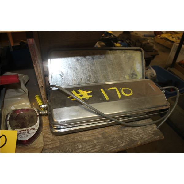 Paint trays, rollers, brushes, and 2 semi mirrors.