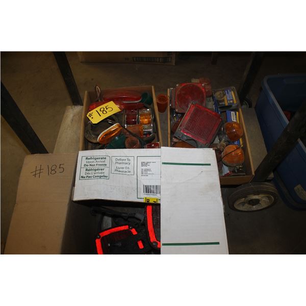 Tail lights, marker lights, and clearance lights.