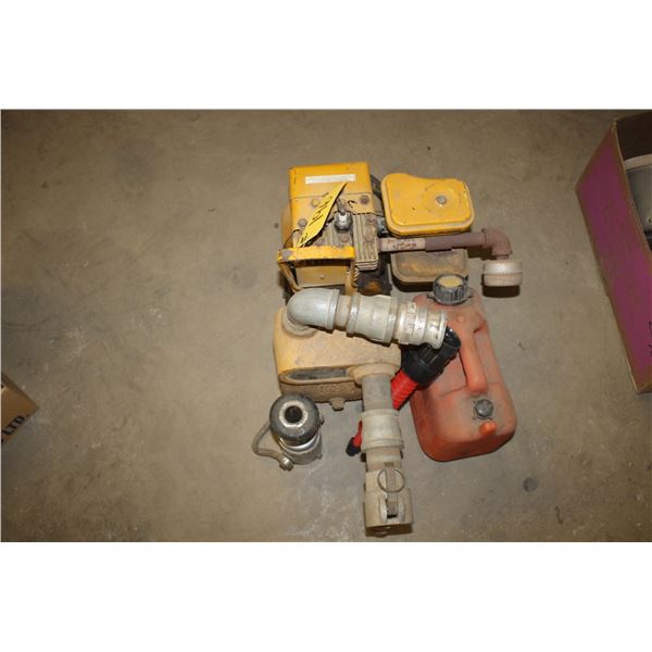 Monarch (yellow dog) 1 1/2 inch water pump with brigs and strap motor.