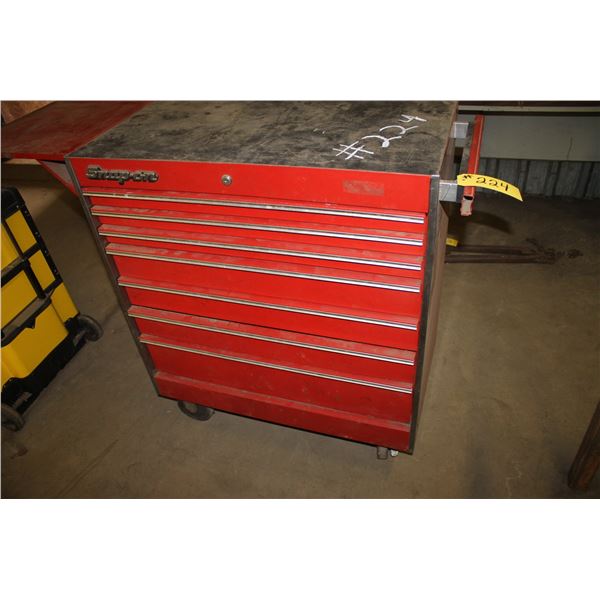 7 Drawer Snap-On roller cabinet with side table. (32"x18"x38"H)