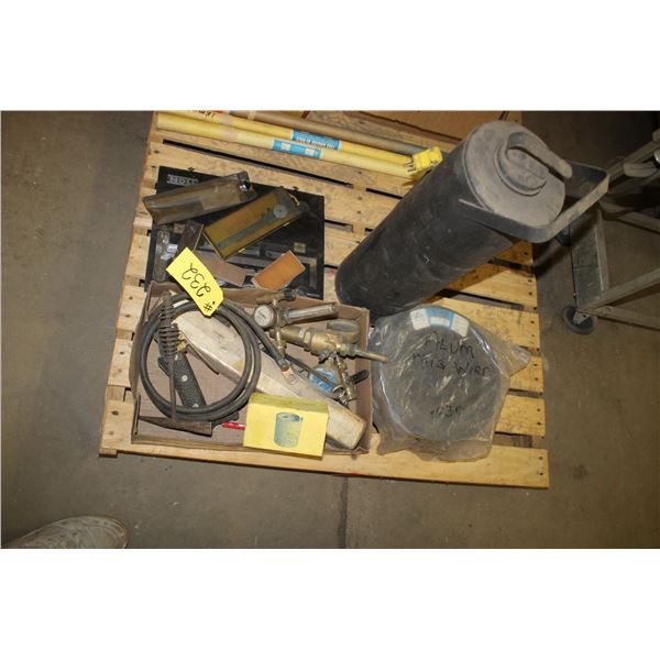 Rod oven, measuring tools, alum. mig wire, brocco blow gun, wrap around, and an inert gas regulator.