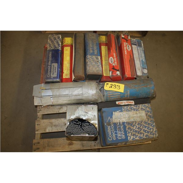 Variety of welding rods from low hydrogen to stainless steel.