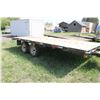 Image 2 : Tandem Axle 8 1/2 ' x 16 ' Flat deck trailer with slide in ramp. (Farm Use Only/No Vin#, need tire r