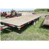 Image 3 : Tandem Axle 8 1/2 ' x 16 ' Flat deck trailer with slide in ramp. (Farm Use Only/No Vin#, need tire r