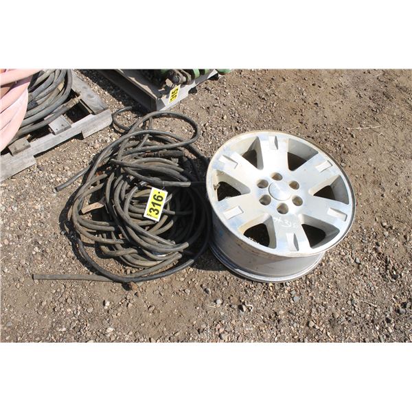 Welding cable and aluminum rim.