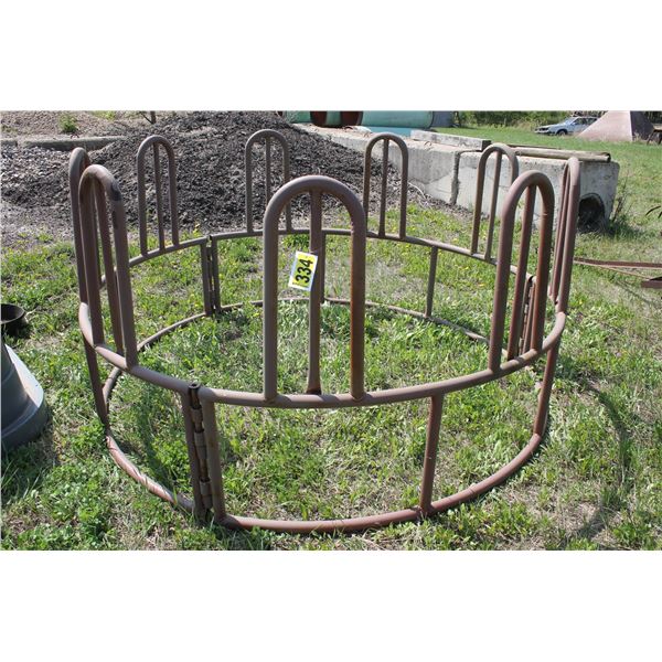 Round bale feeder brown