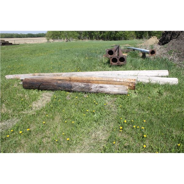 4 Wood power poles 10'-16'