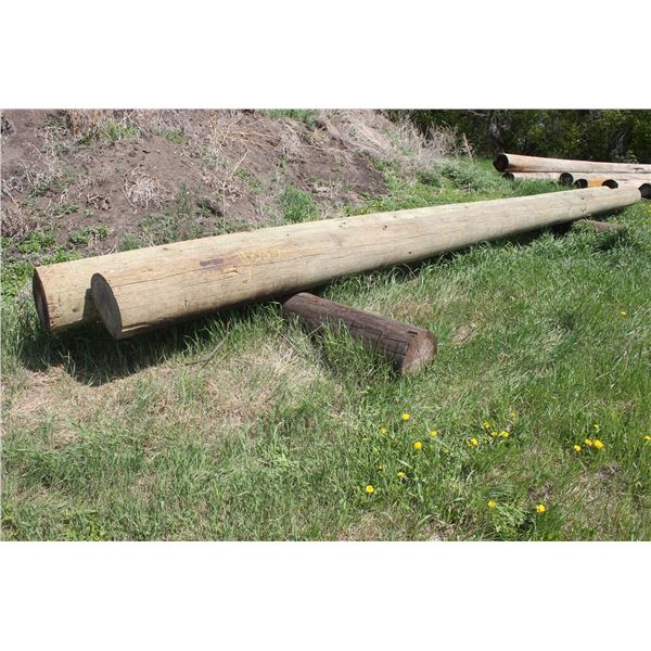 2 wood power poles 27'-14" dia.