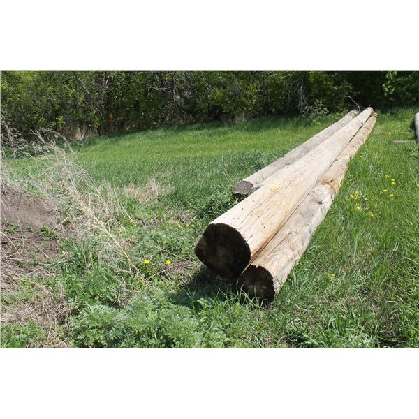 4 Wood power poles, approx. 40'