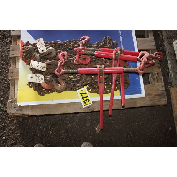 (3) 3/8 C7 Chains and (3) Ratchet boomers