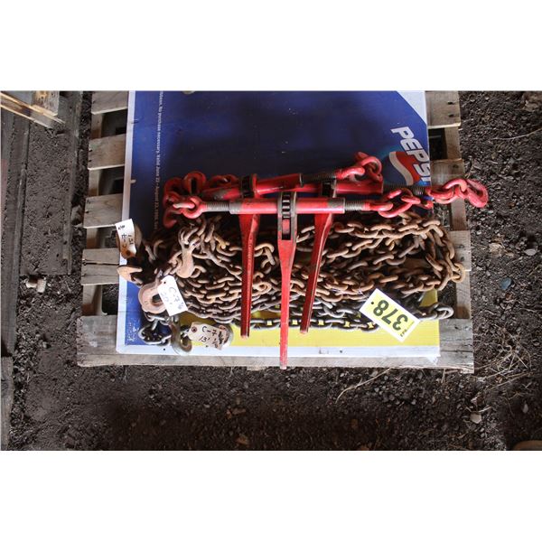 (3) 3/8 C7 Chains and (3) Ratchet boomers