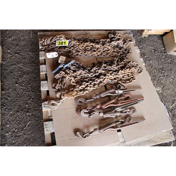 (4) 3/8 chains, and (4) Boomers.