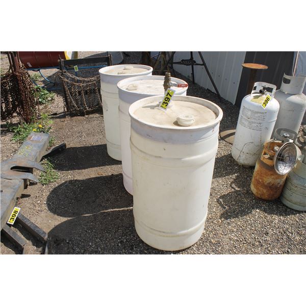 (3) Plastic Drums