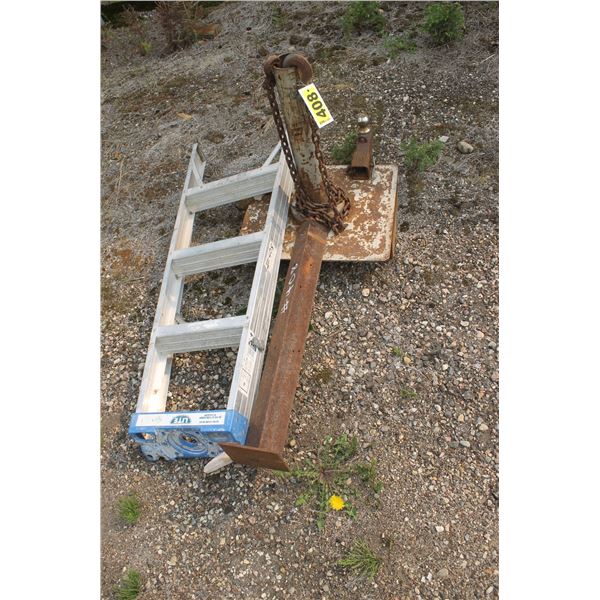 4' Ladder aluminium and Bobcat hitch for moving trailers.