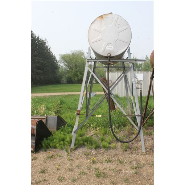 300 Gal fuel tank (Diesel Dyed) 7'H complete with stand