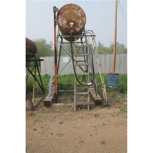 300 Gal fuel tank with light (Diesel Dyed) 7'H complete with stand
