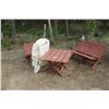 Image 1 : Lounger, wooden table and 2 chairs, and a plant stand.