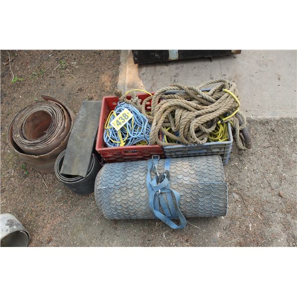 Belting (5), well pully, assorted rope