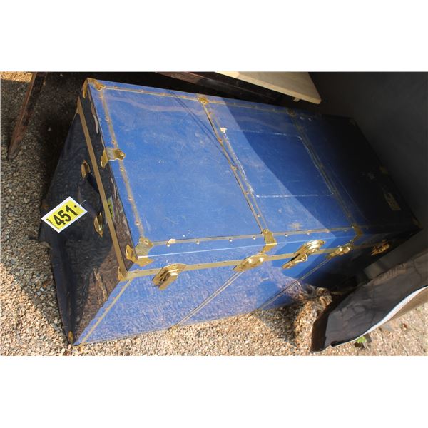 Old blue trunk.