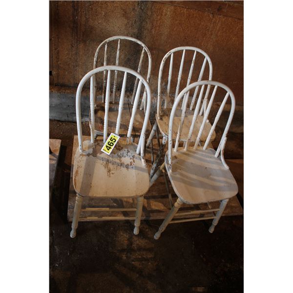 (4) Wooden white chairs.