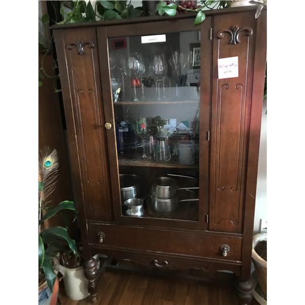Beautiful Wood & Glass Cabinet (does not included content inside)