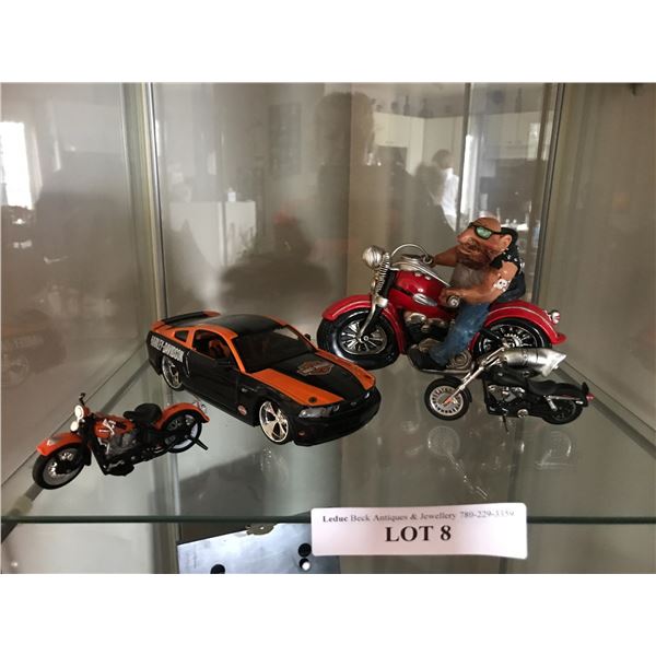 Harley-Davidson GT Car, 2 Mini Motorcycles &  Cool Rider Ornament