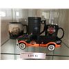 Image 1 : Live To Ride, Basic Black & Orange/Black HD Coffee Mugs, Harley F350 Model Truck