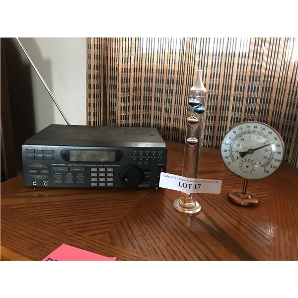 Realistic Programmable AM/FM Scanning Receiver, Galileo Thermometer, Humidity Meter