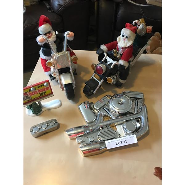 Santa's on Motorcycles Christmas Décor, Mini Engine Wall Décor, Merry Christmas Decoration & HD Chan