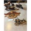 Image 1 : HD Wood Eagle Wall Décor & 4 Wood Motorcycles