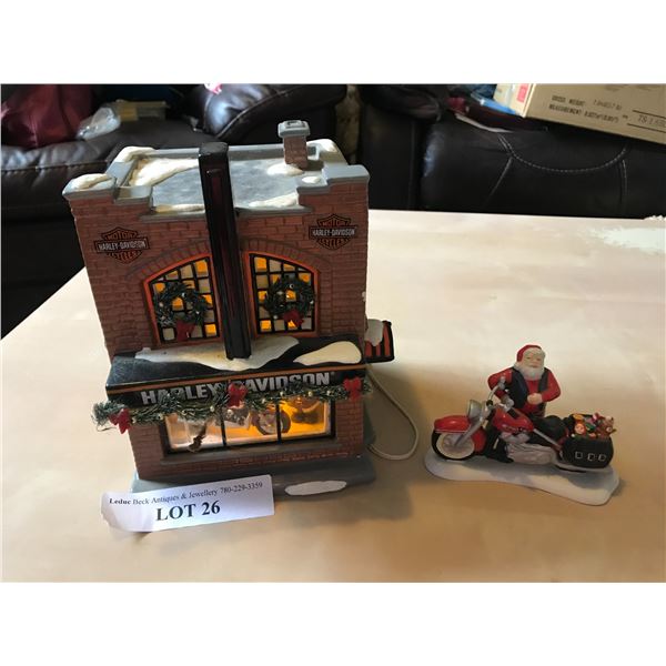 Harley-Davidson Light-up Christmas Ornament & Santa Clause Motorcycle