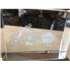 Image 3 : 3D Laser Cut Crystal - Two Motorcycles & 1 Harley Eagle Symbol, 5 Light-up Stands, Glass Skull & Min