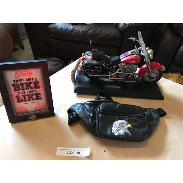There Ain't a Bike That I Don't Like Wall Décor, Eagle Fanny Pack & Red Harley-Davidson Motorcycle P