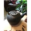 Image 2 : Wrought Iron Vintage Kettle, 2 Hand Carved Asian Figurines, Please Remove Your Shoes/Slipper Wood Dé
