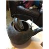Image 4 : Wrought Iron Vintage Kettle, 2 Hand Carved Asian Figurines, Please Remove Your Shoes/Slipper Wood Dé