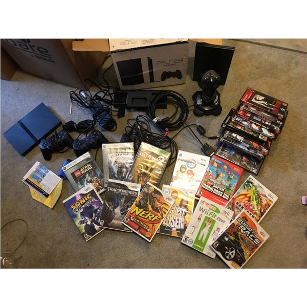 PS2 Player, Remote Controls, Asst PS2, WII & Xbox 360 Games
