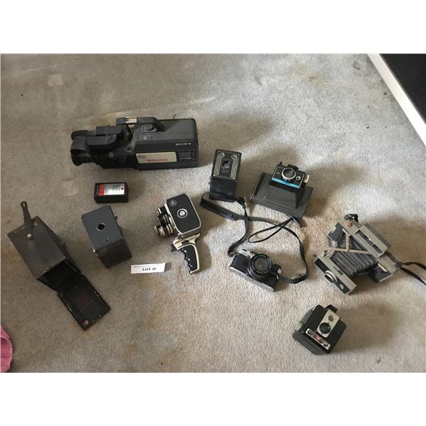Sony Betamovie Video Camera, Brownie Target SIX-20, Paillard Bolex 8mm Video Camera, Polaroid Colorp