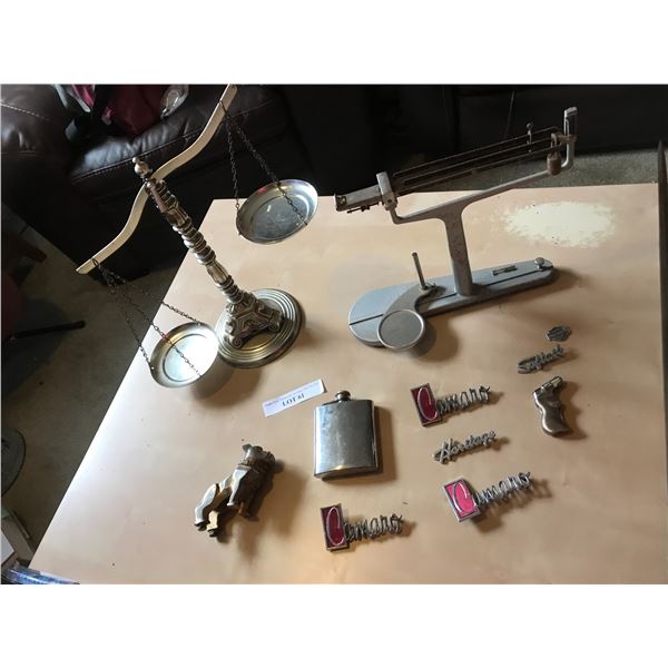 Weigh Scale, Slide Scale, Flask, Revolver Lighter, Chevrolet/Heritage/Camaro/Softail/HD Metal Car De