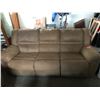 Image 1 : Ultrasuede Beige 3 Seater Reclining Couch