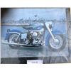 Image 5 : Three Vintage Car Prints, Blue Harley Davidson Picture, Hottie on Motorcycle Pic & Asst Picture Fram