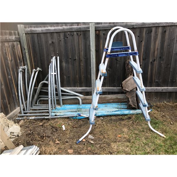 Pool Ladder & Metal for Pool (Plastic is Damaged)