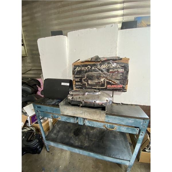 Aero Chamber Muffler, 1983 Harley Davidson Ironhead Sportster Right Engine Motor Primary Clutch Cove