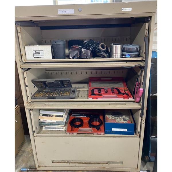 4 Drawer Metal File Cabinet, Drill Doctro Drill Bit Sharpeners,