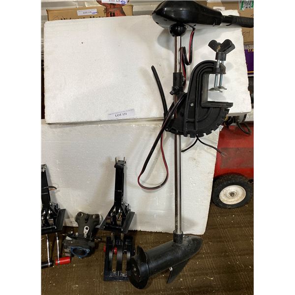 Electric Boat Motor w CClamp, 2 Boat Hand Throttles w Wiring & Face