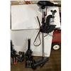 Image 1 : Electric Boat Motor w C-Clamp, 2 Boat Hand Throttles w Wiring & Face plate & Harley Davidson Throttl