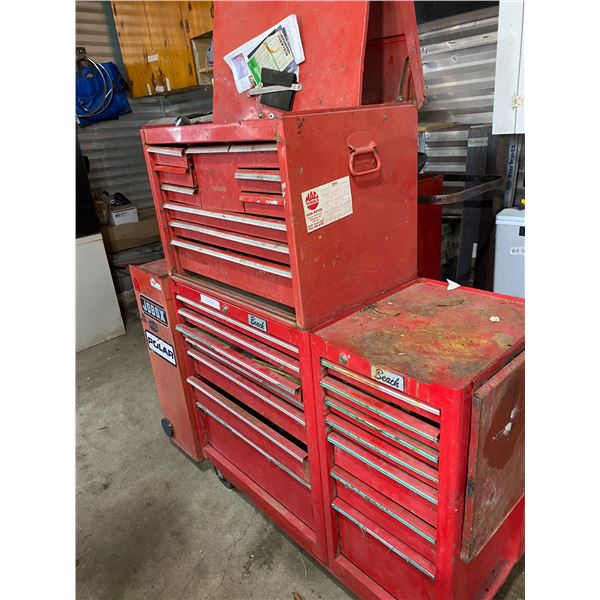 Huge Beach Red Tool Cabinet w Large asst of Tools